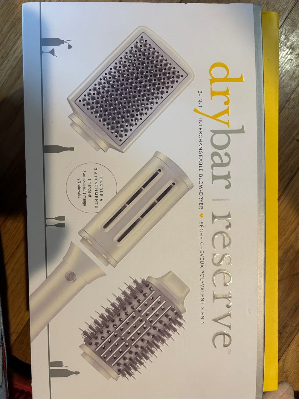 Drybar 3-in-1 Interchangeable Blow Dryer Brush – Cream with Yellow Accent